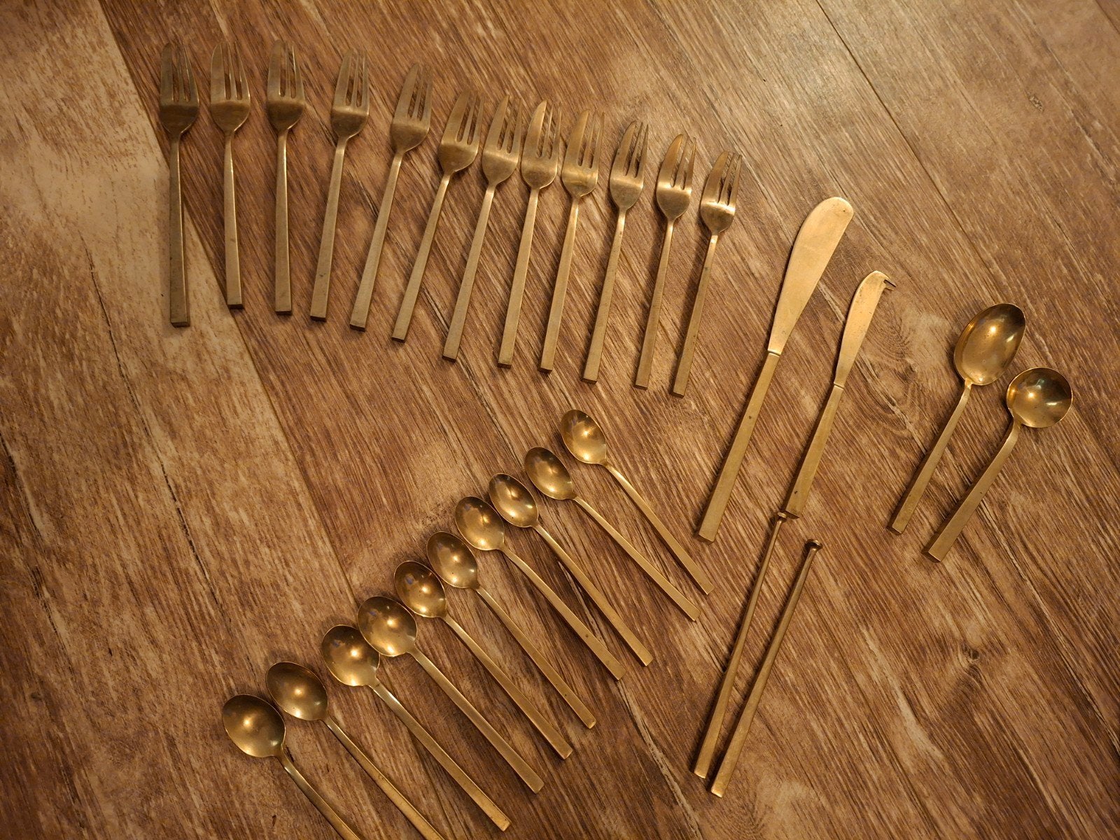 Vintage Messing Bestekset - 28 Stuks, Ophalen