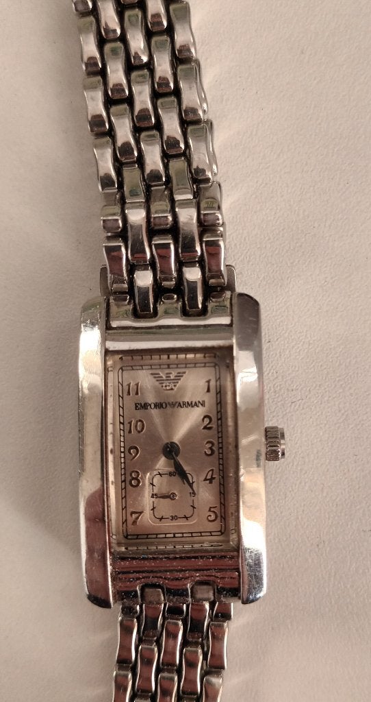 Emporio Armani AR0107 dames pols horloge ladies wristwatch, Ophalen of Verzenden, Gebruikt, Staal, Overige merken