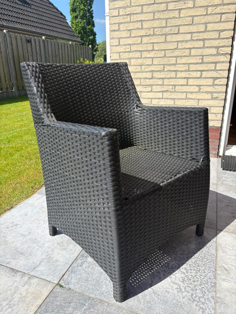 6 P&R design wicker tuinstoelen, Tuin en Terras, Ophalen, Zo goed als nieuw, Kunststof