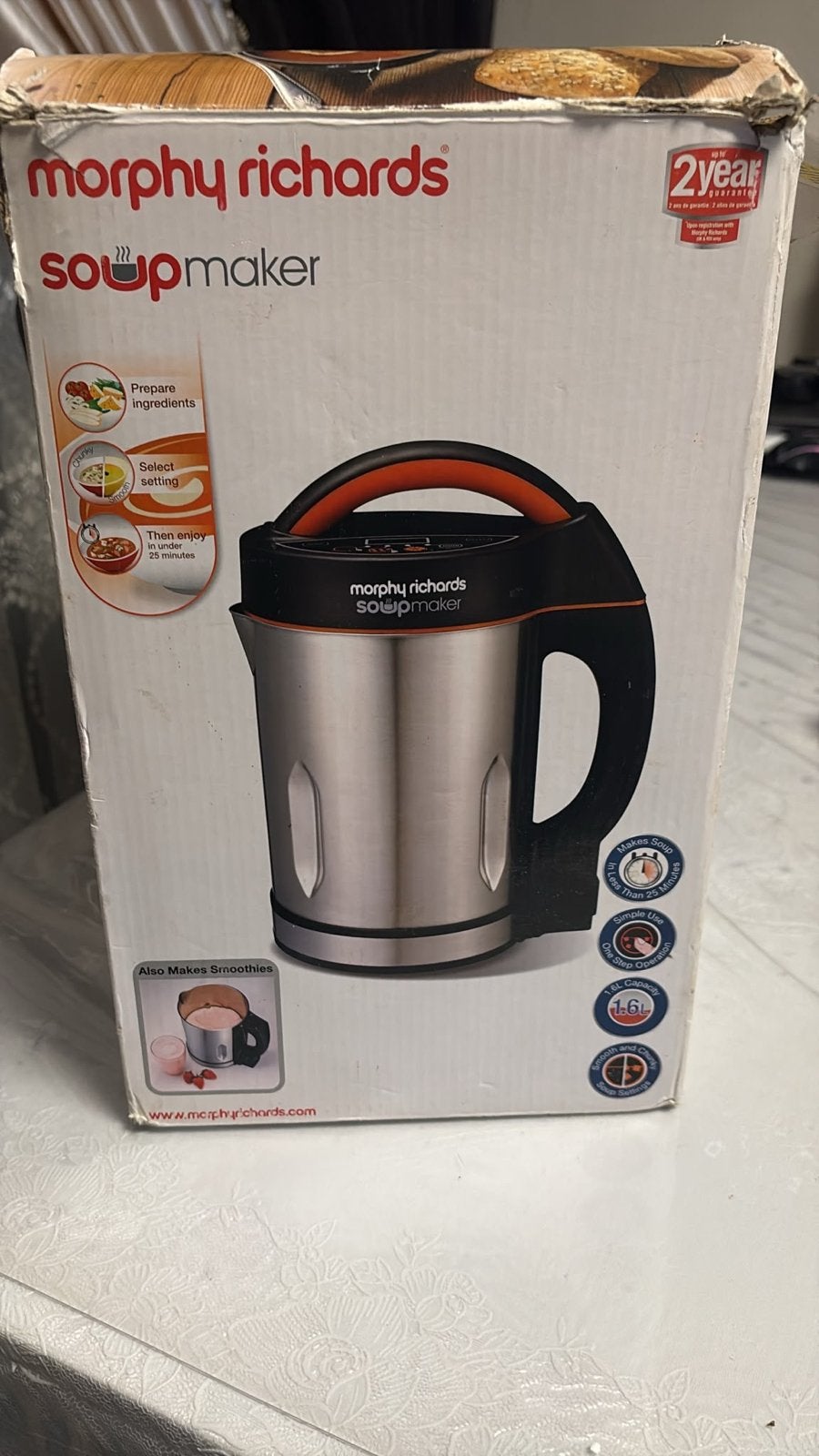 Morphy Richards Soup Maker 1.6L - Zo goed als nieuw, 1 tot 2 liter, Ophalen, Zo goed als nieuw
