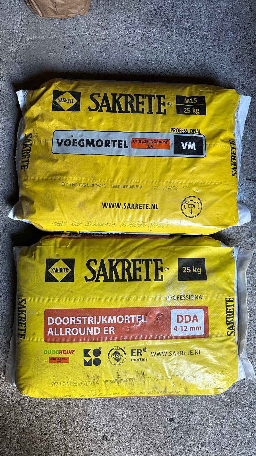 Sakrete Voegmortel en Doorstrijkmortel 25 kg, Ophalen, Overige materialen, Overige typen, Nieuw