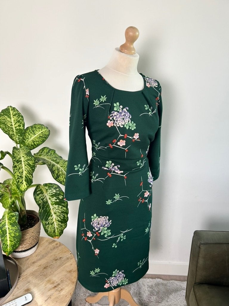 King Louie maat L retro groene mona jurk 3498, Kleding | Dames, Jurken, Maat 42/44 (L), Ophalen of Verzenden, Zo goed als nieuw