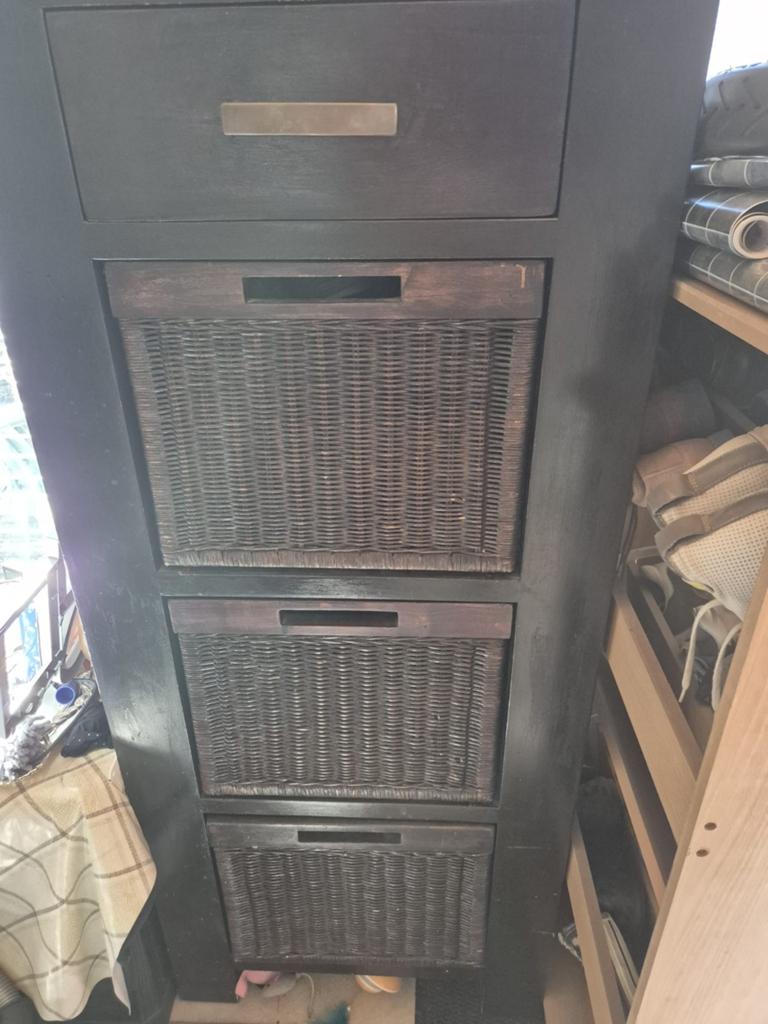 Bruin eiken kast, Gebruikt, Minder dan 100 cm, 25 tot 50 cm, 50 tot 100 cm