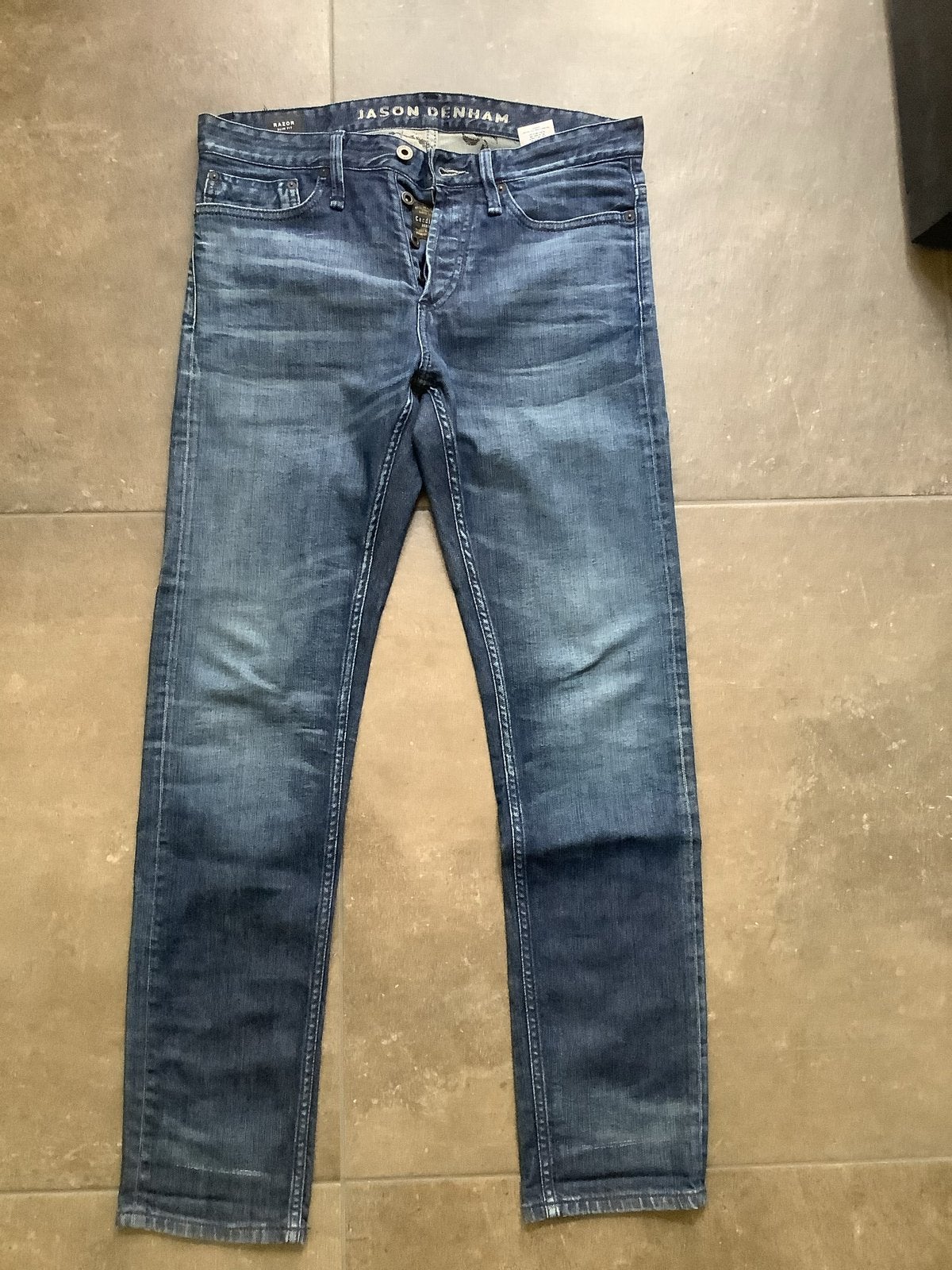Denham Razor Slim Fit Candiani Jeans W30/L30, Ophalen of Verzenden, Zo goed als nieuw, Blauw, W32 (confectie 46) of kleiner