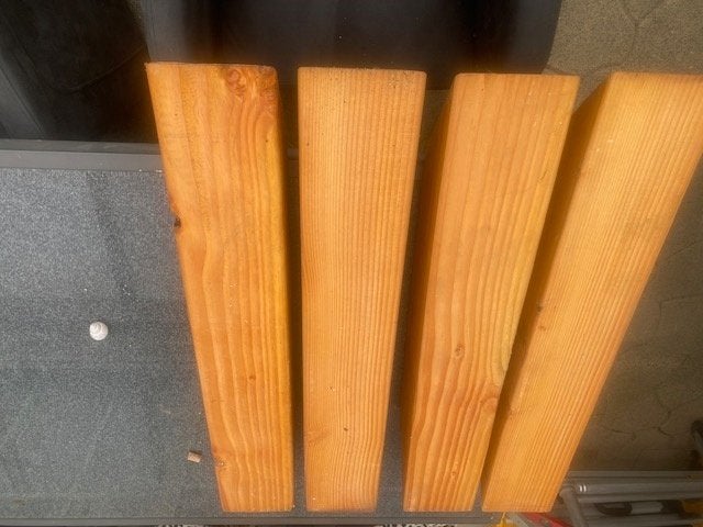 4 nieuwe douglas schoren, Doe-het-zelf en Verbouw, Hout en Planken, Ophalen, Nieuw, 50 mm of meer, Balk