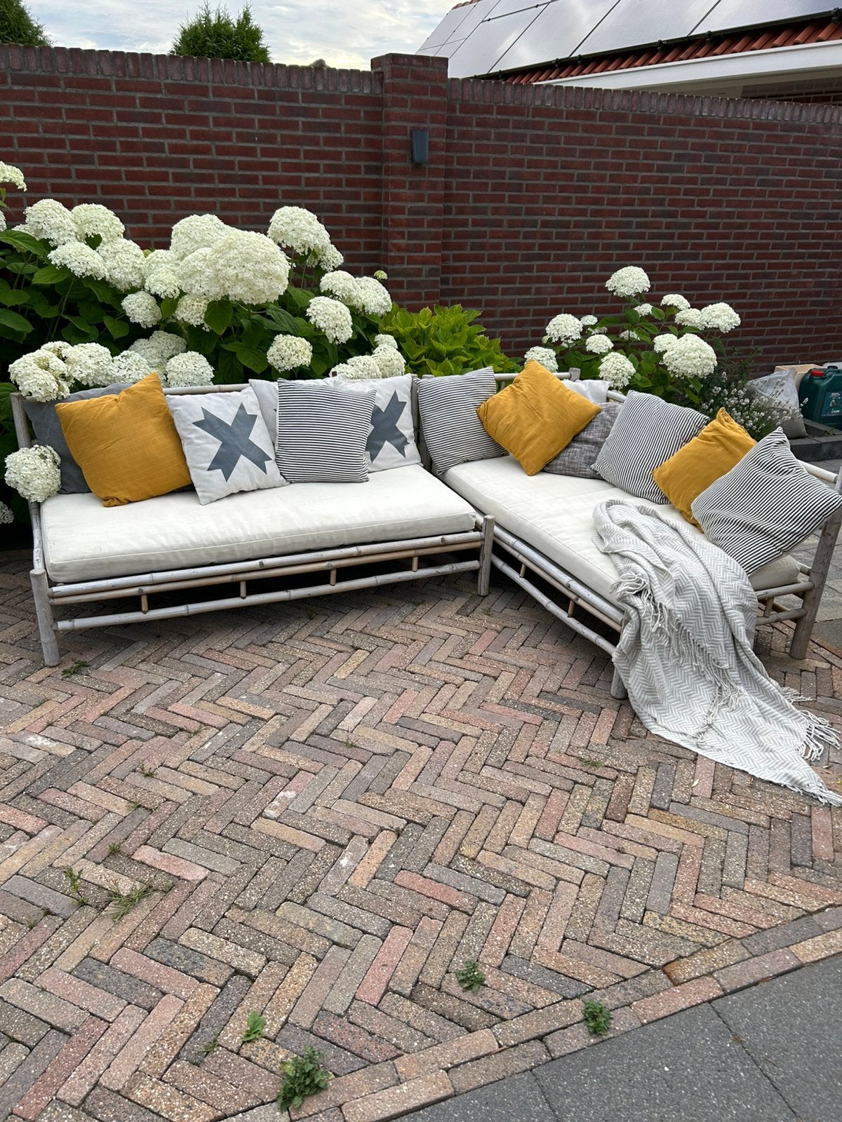 Loungeset bamboe, Ophalen, 5 zitplaatsen, Gebruikt, Loungeset