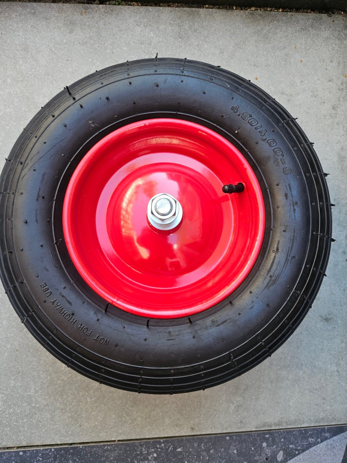 Nieuw kruiwagenwiel 4.80/4.00-8 met rode velg, Ophalen, Eenwielig, Onbekend, Nieuw