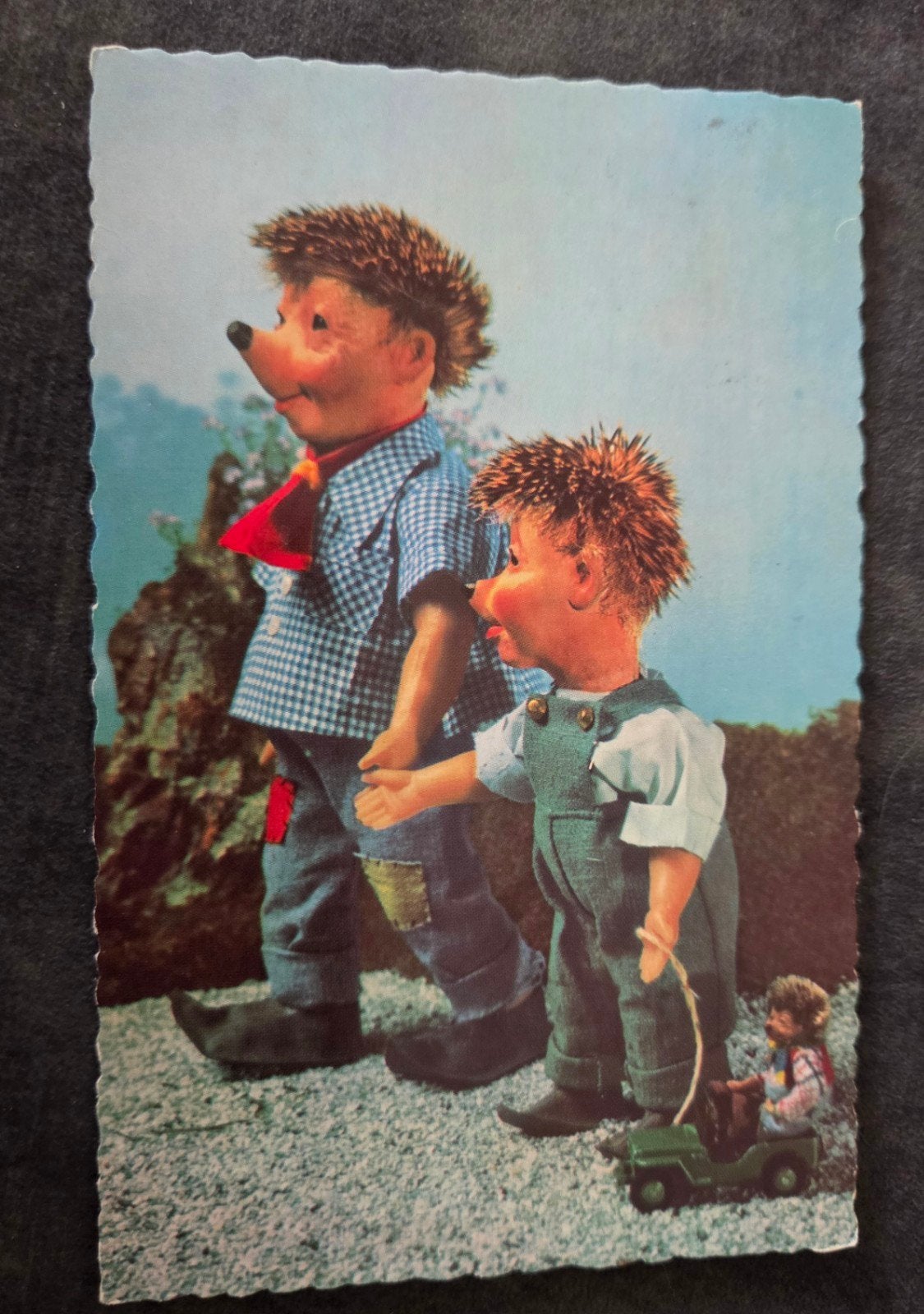 Egeltjes met auto - 1959, Verzamelen, Verzenden, 1940 tot 1960, Gelopen, Kinderen