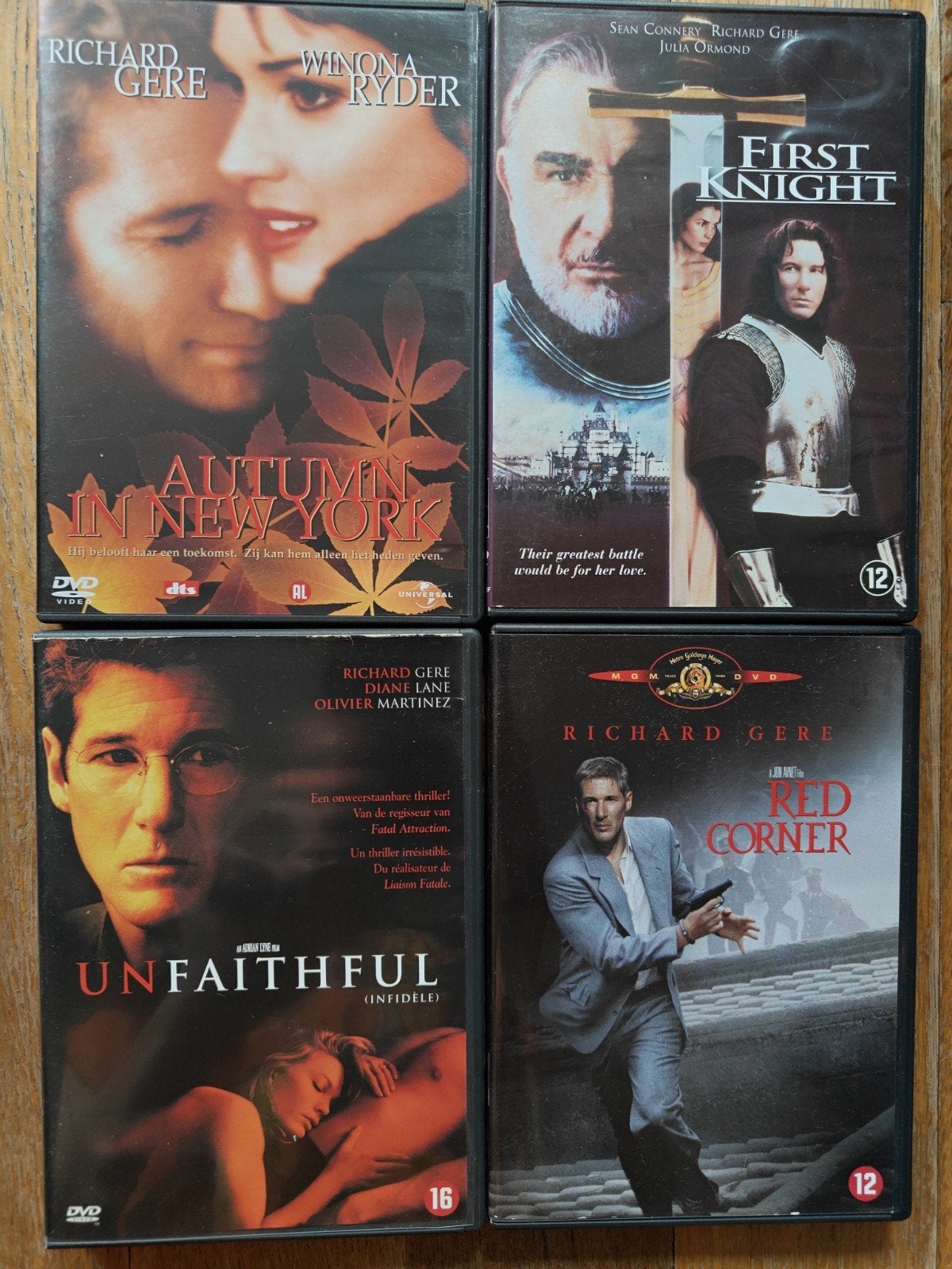 4 xRichard Gere ; Autumn in New York, First Knight, Unfai, Vanaf 16 jaar, Nederlands, Overige genres, Ophalen of Verzenden