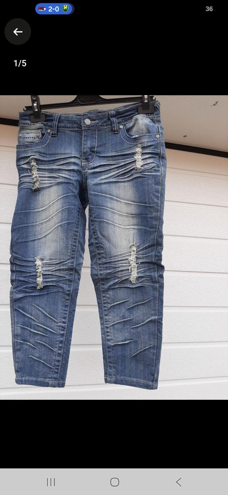 Stoere blauwe jeans met scheuren en unieke details, Kleding | Dames, Blauw, Ophalen of Verzenden, Onbekend, W28 - W29 (confectie 36)
