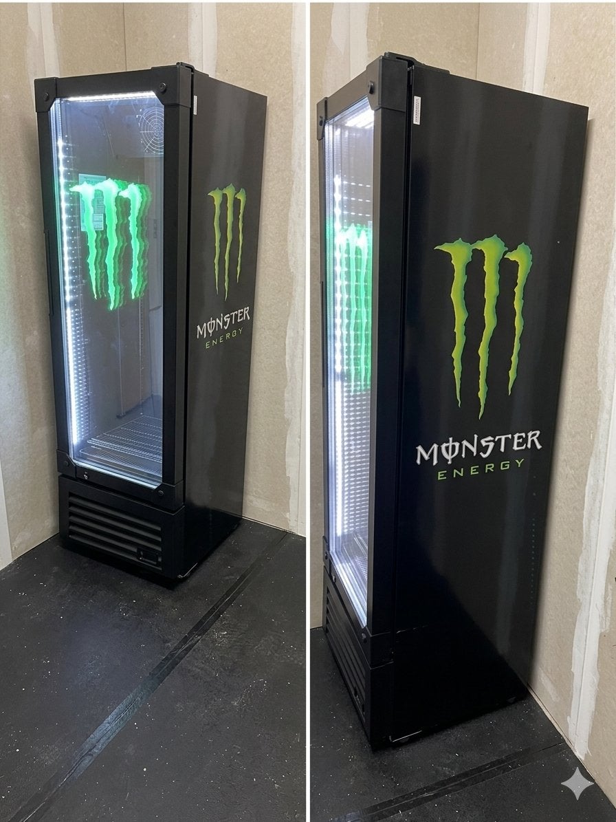 Monster energie koelkast nieuw led verlichting, Ophalen, Zo goed als nieuw