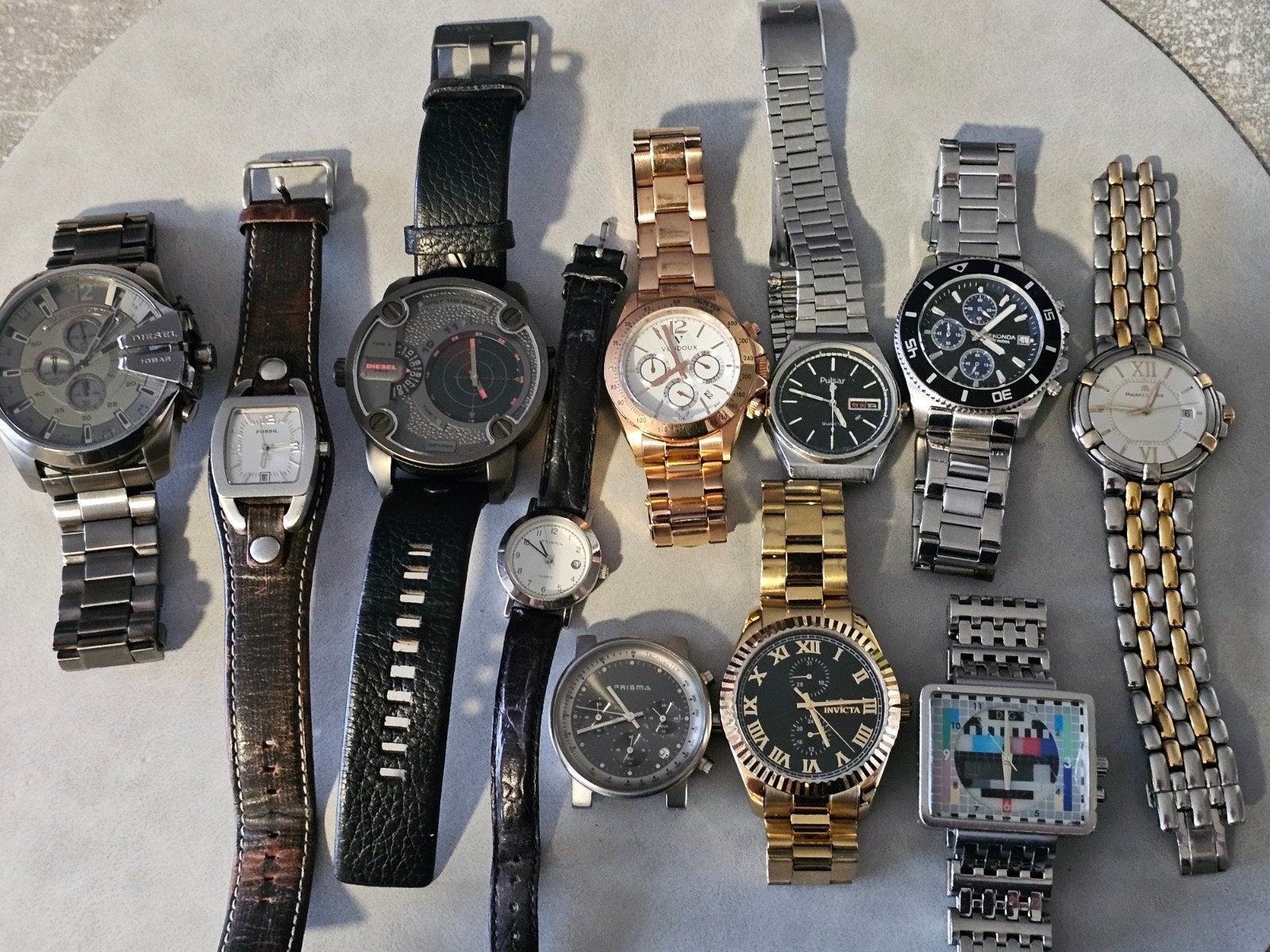 Partij van 12 horloges – Maurice Lacroix, Pulsar, Prisma, Sieraden, Tassen en Uiterlijk, Horloges | Heren, Ophalen of Verzenden