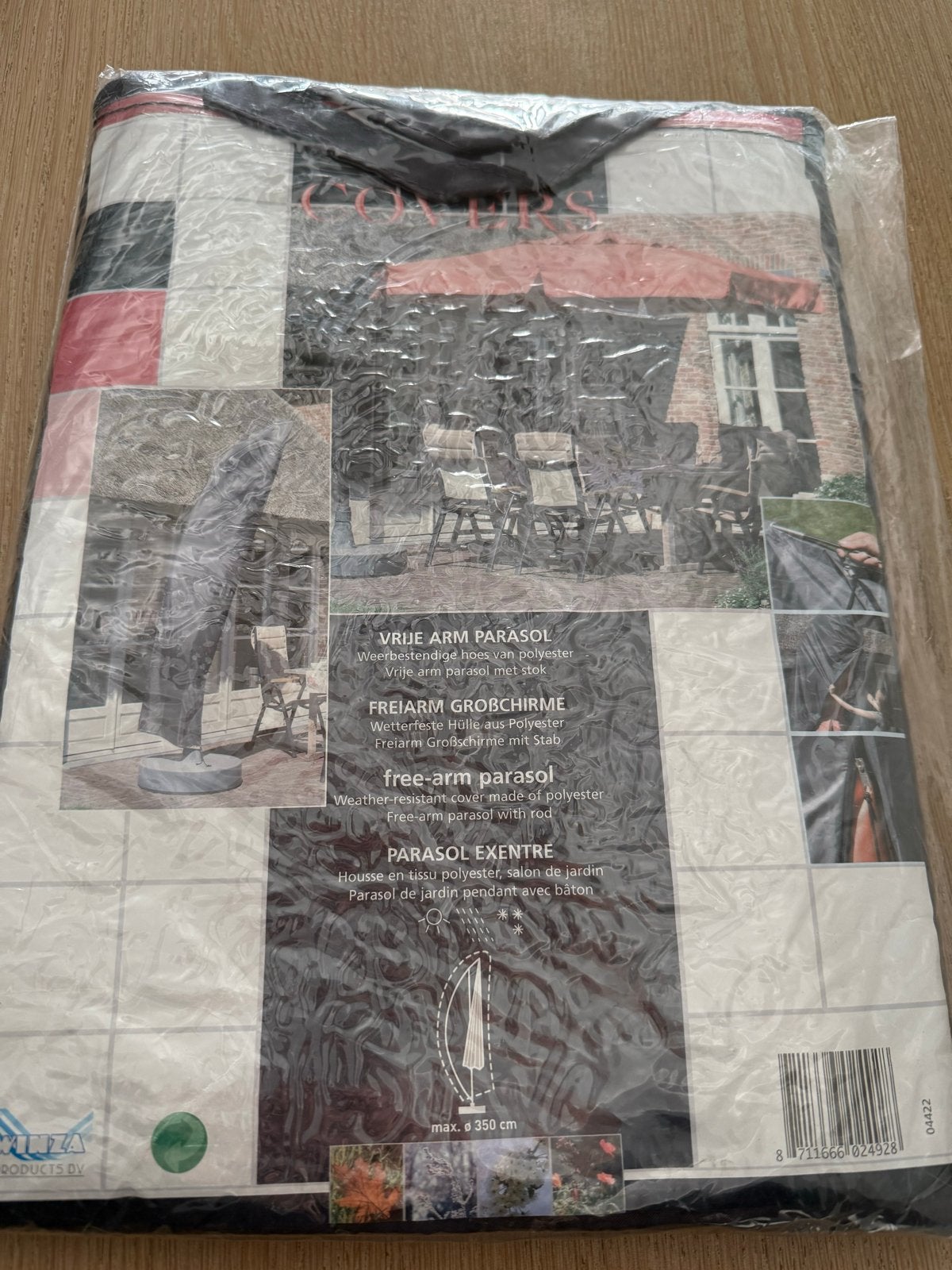 Nieuwe parasolhoes/cover zweefparasol -Antraciet (max. 350cm, Nieuw, Ophalen of Verzenden, Waterdicht, 3 tot 4 meter