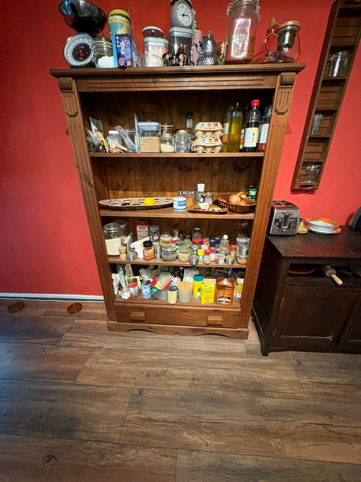 Open kast met lade, Huis en Inrichting, Kasten | Boekenkasten, Ophalen, Met plank(en), Gebruikt, 100 tot 150 cm