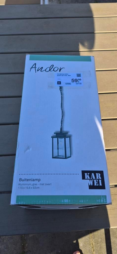 Nieuwe Karwei Andor buiten hanglamp, mat zwart, Tuin en Terras, Buitenverlichting, Minder dan 50 watt, Ophalen of Verzenden, Netvoeding