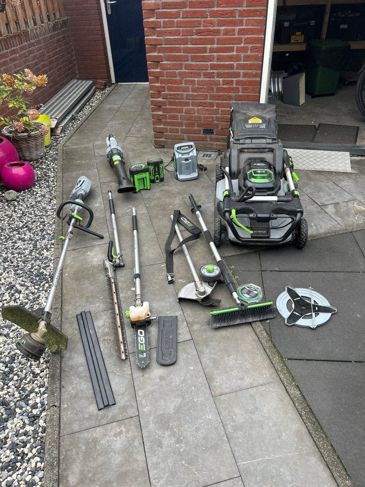 EGO Power+ Tuingereedschap Set - Maai, Trim, Zaag & Blaas, Ophalen, Gebruikt