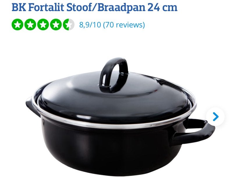 BK braadpan Fortalit 24 cm, Ophalen of Verzenden, Gebruikt, Overige materialen