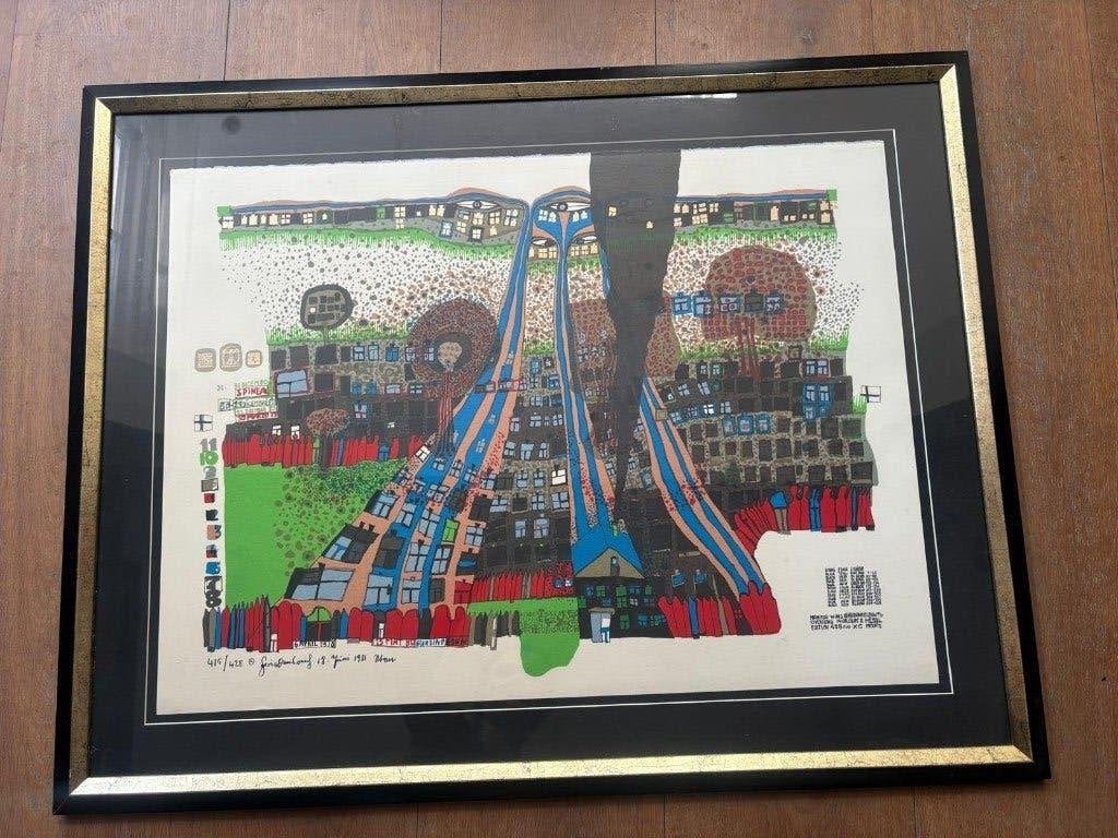 Friedensreich Hundertwasser – Let Us Pray Manitou Wins, Antiek en Kunst, Kunst | Schilderijen | Abstract, Ophalen