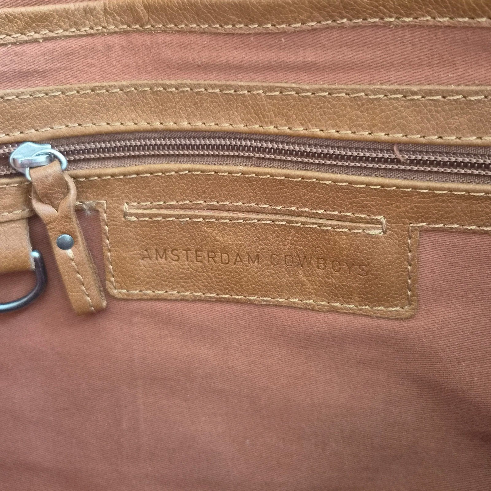 Leren laptoptas Amsterdam Cowboys Cognac, Overige merken, Gebruikt, Bruin, Ophalen of Verzenden