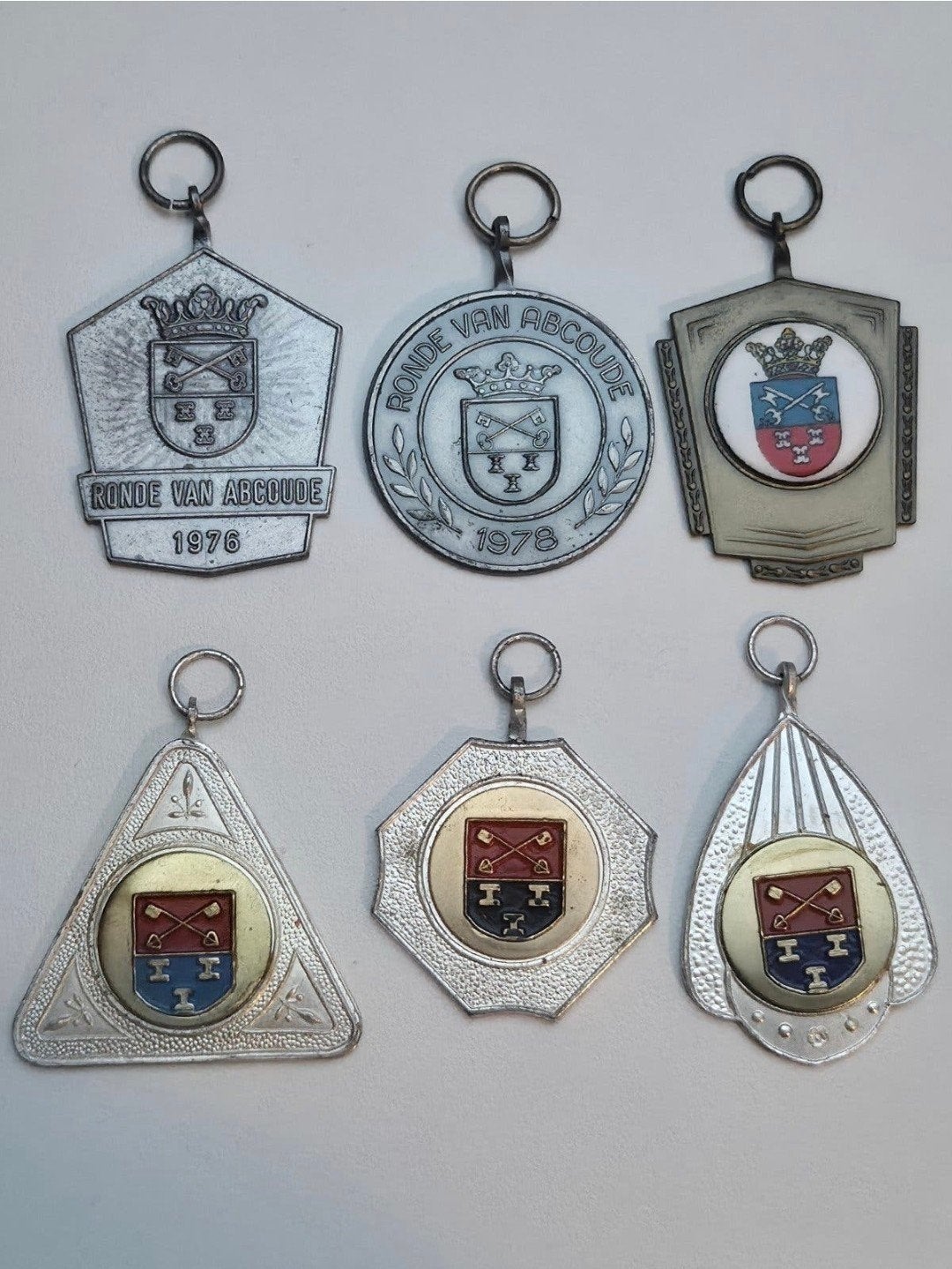 6 Medailles Ronde van Abcoude - Jaren '60, '70, '80, Ophalen of Verzenden, Overige materialen, Nederland