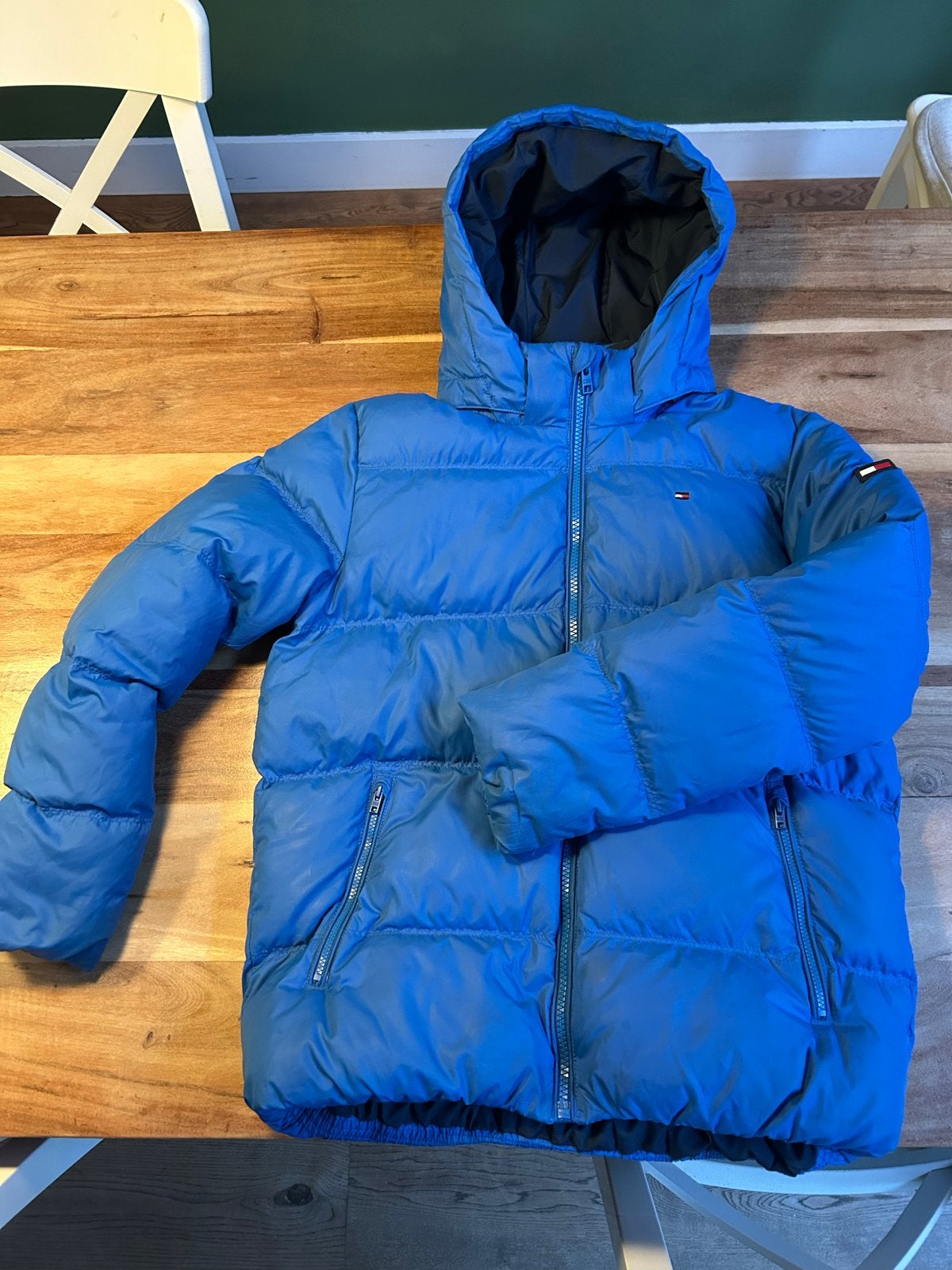 Tommy Hilfiger Puffer Jas blauw 152, Ophalen of Verzenden, Zo goed als nieuw, Jongen, Jas