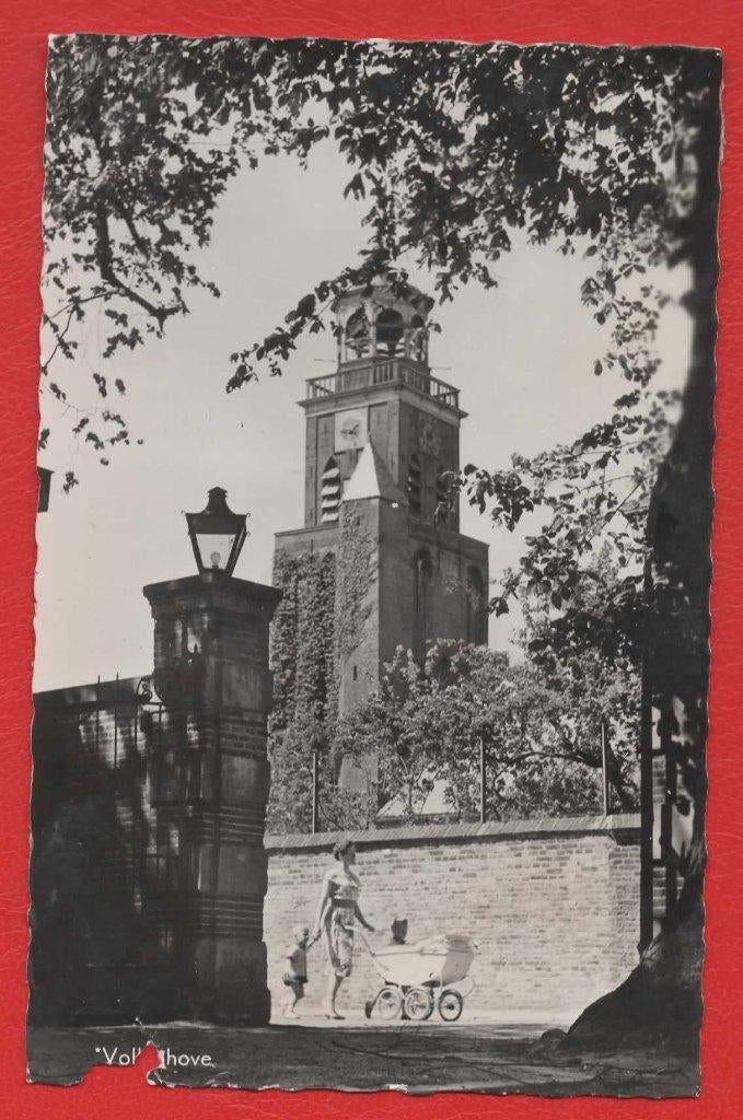 Vollenhove - Kerk (Vrouw met kinderwagen en kinderen) - 1960, Verzenden, 1940 tot 1960, Gelopen, Overijssel