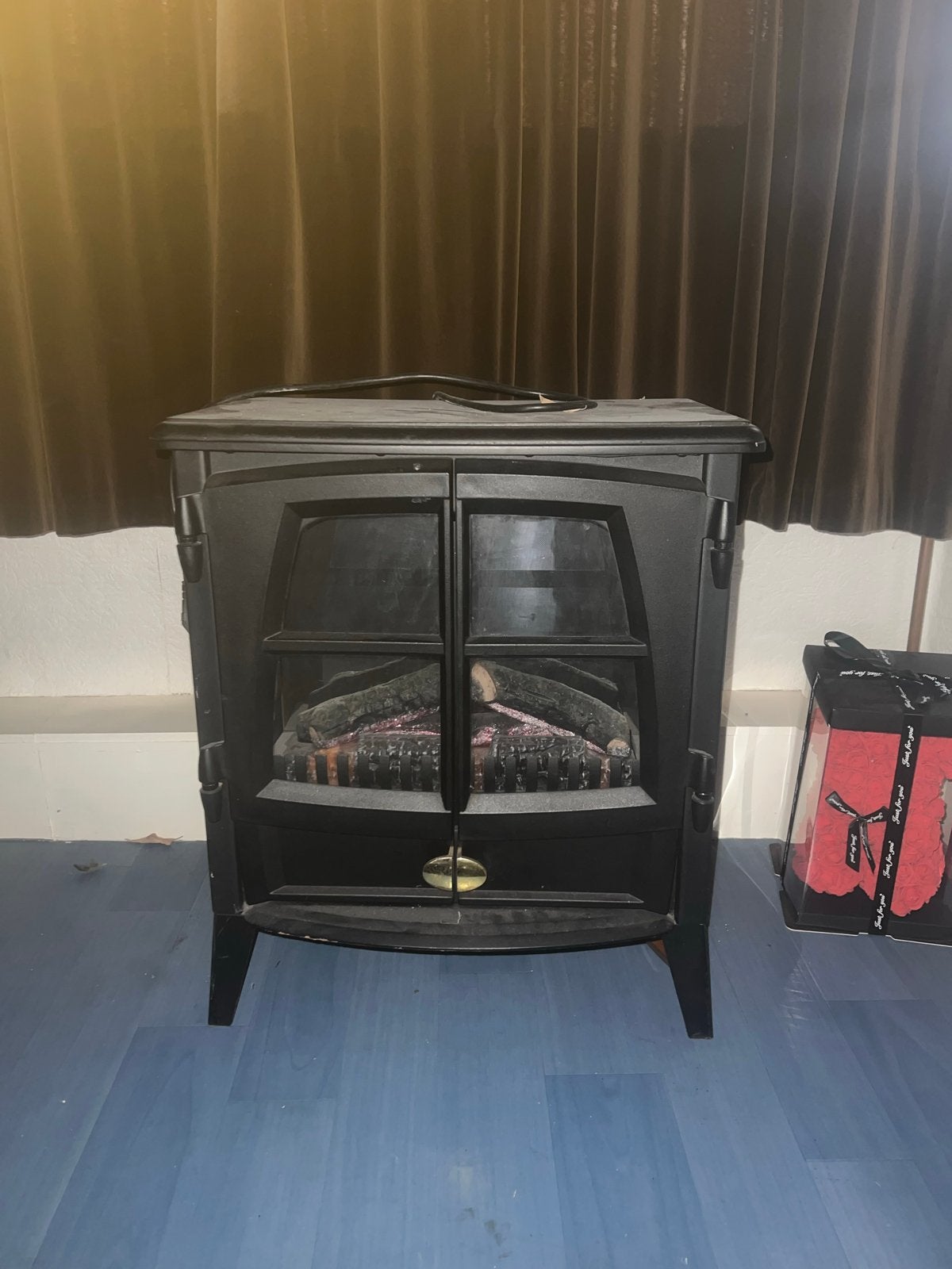 Elektrische sfeerhaard met warmtefunctie, Ophalen, Gebruikt, Vrijstaande haard, Elektrische haard