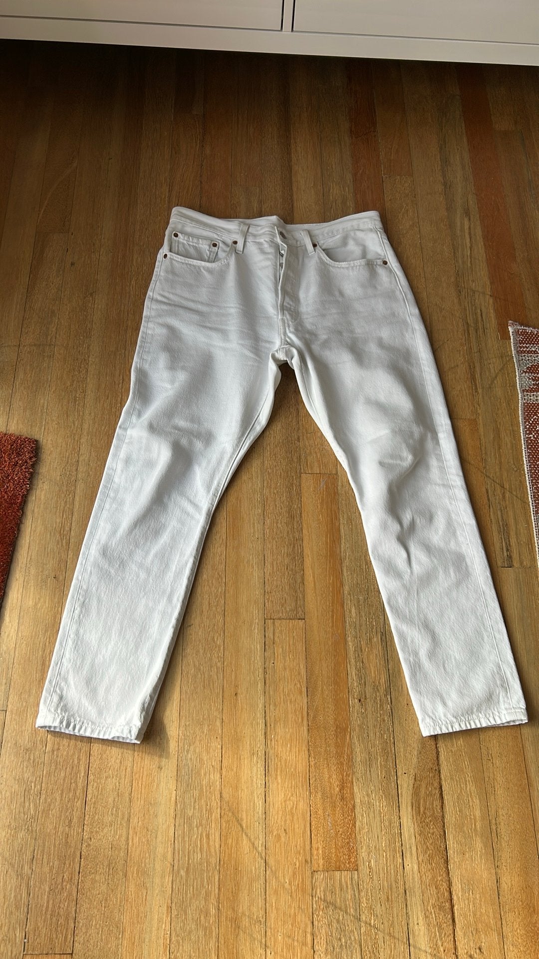 Witte Levi’s 501 jeans, Ophalen of Verzenden, Zo goed als nieuw, Wit