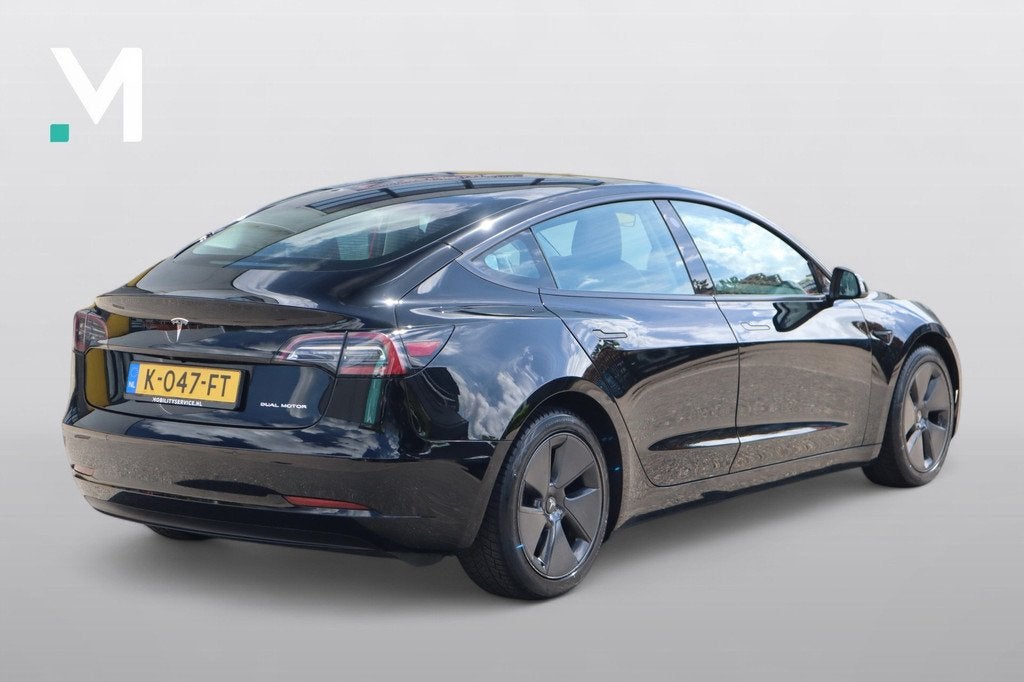 Tesla Model 3 Long Range AWD 75 kWh SOH88% Pano Clima Cruise, Gebruikt, Zwart, 84 €/maand, 1819 kg