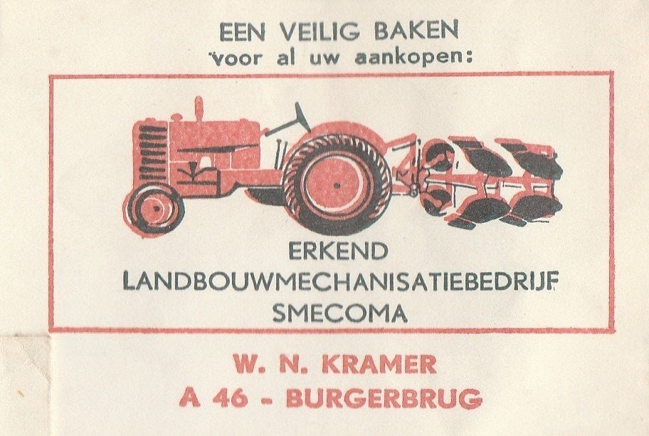 WN Kramer Burgerbrug - SMECOMA trekker tractor  ploeg, Ophalen of Verzenden