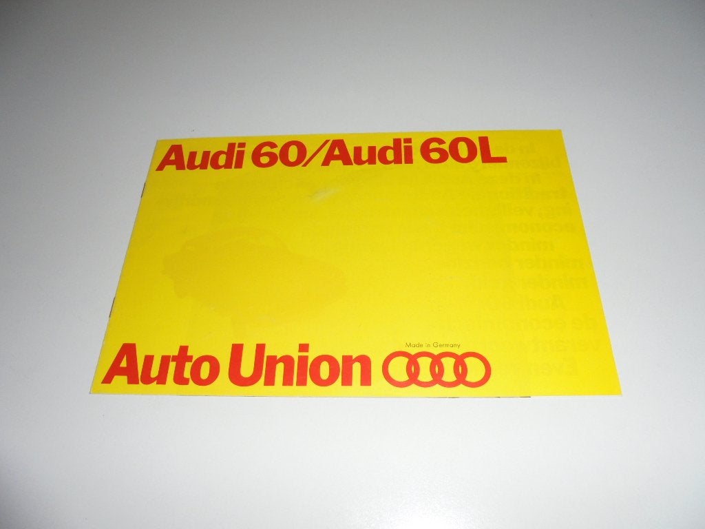 brochure Audi 60/60 L modellen 1969, Ophalen of Verzenden, Zo goed als nieuw, Audi