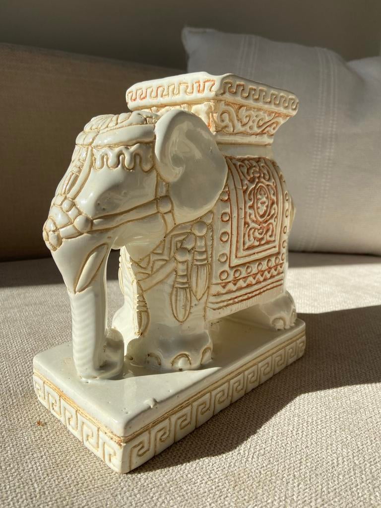 Vintage olifanten beeld, Tuin en Terras, Tuinbeelden, Ophalen, Gebruikt
