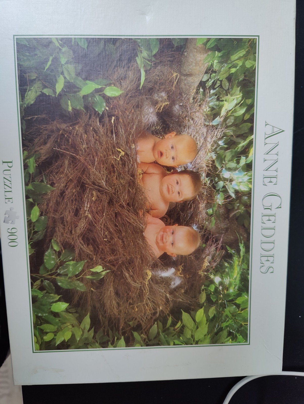 Anne Geddes Puzzel 900 stukjes - Baby's in nest (GRATIS), Ophalen, Gebruikt