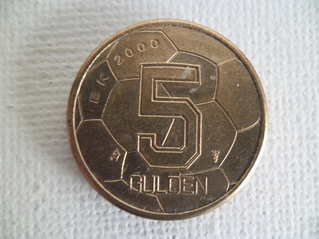5 gulden 2000 EK Voetbal. Kon. Beatrix, Verzenden, Koningin Beatrix, 5 gulden, Losse munt