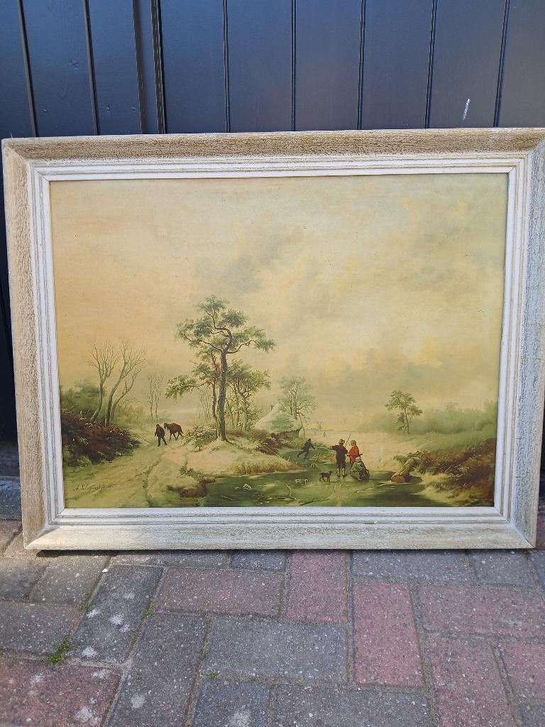 Schilderij Andreas Schelfhout - groot schilderij, Ophalen