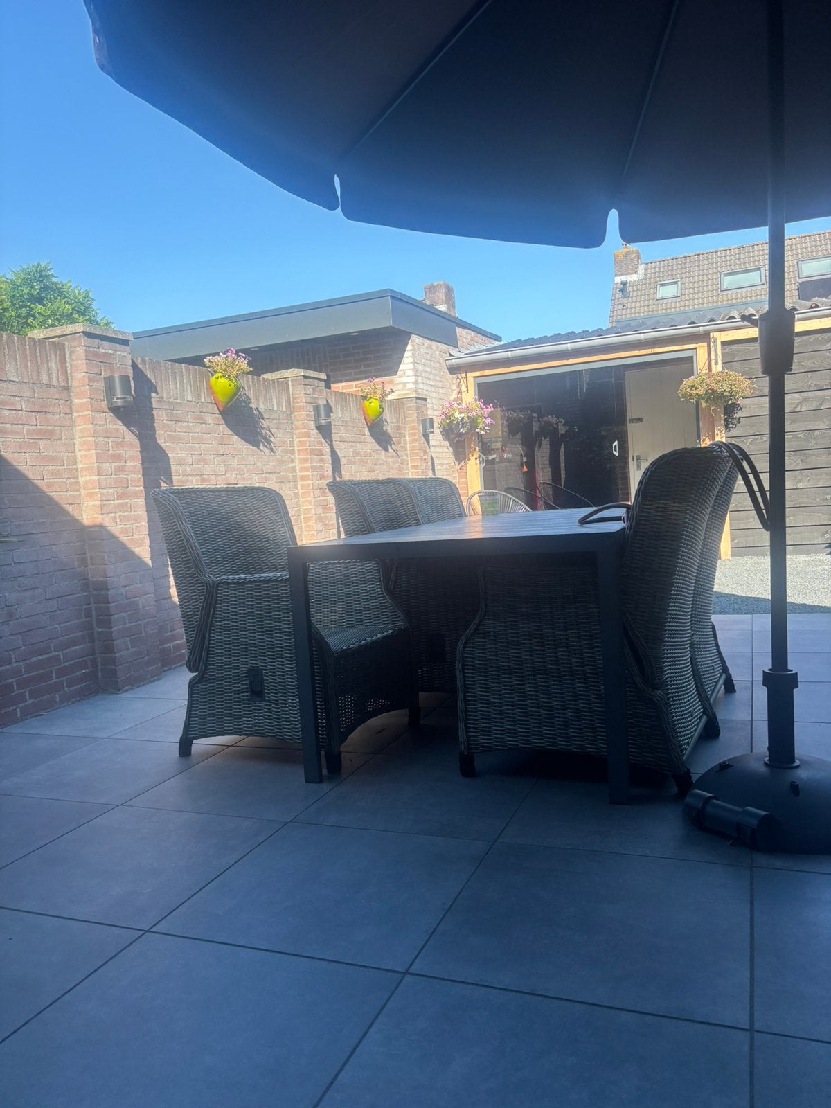Tuinset met 6 stoelen, Tuin en Terras, Ophalen, Zo goed als nieuw, Aluminium
