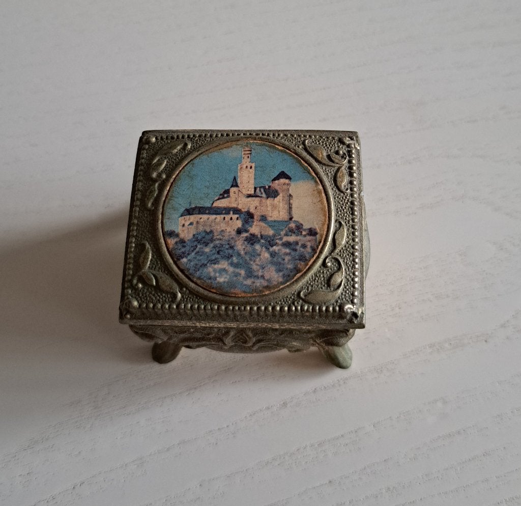 Vintage Duits metalen sieradendoosje, Ophalen of Verzenden