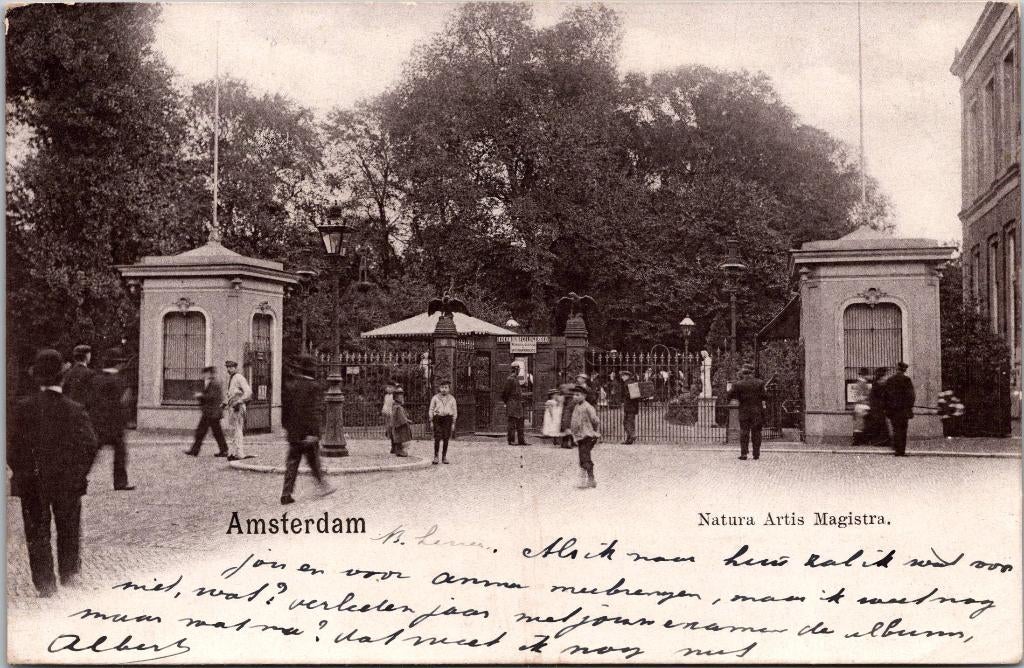 8 ansichtkaarten van Artis in Amsterdam