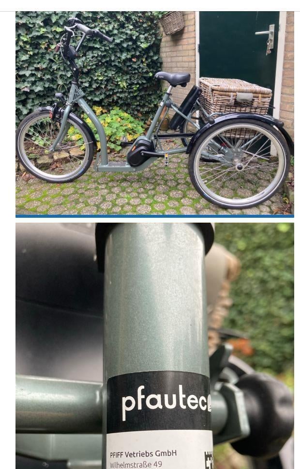 Electr. driewielfiets Pfautec Torino  metBafang midden motor, Fietsen en Brommers, Fietsen | Driewielers, Ophalen, Zo goed als nieuw