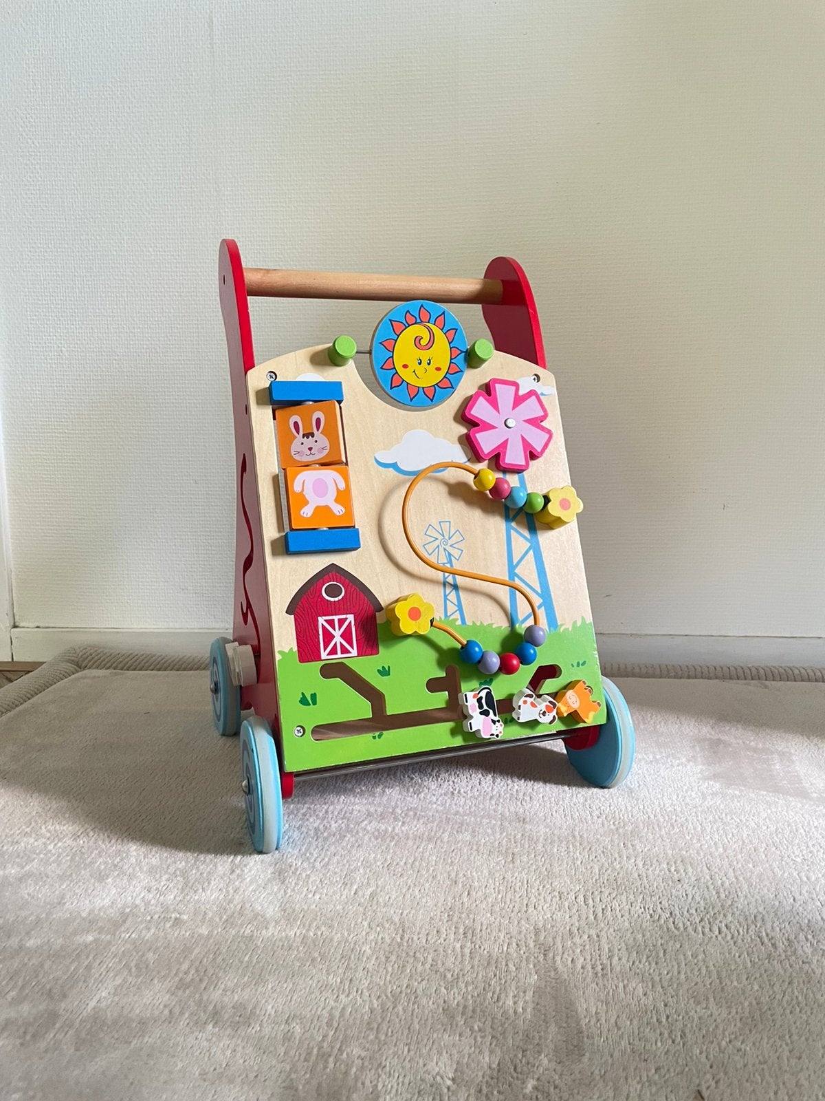 Viga Toys Leerwagen / Loopwagen, Kinderen en Baby's, Speelgoed | Houten speelgoed, Ophalen, Zo goed als nieuw, Duw- of Trekspeelgoed