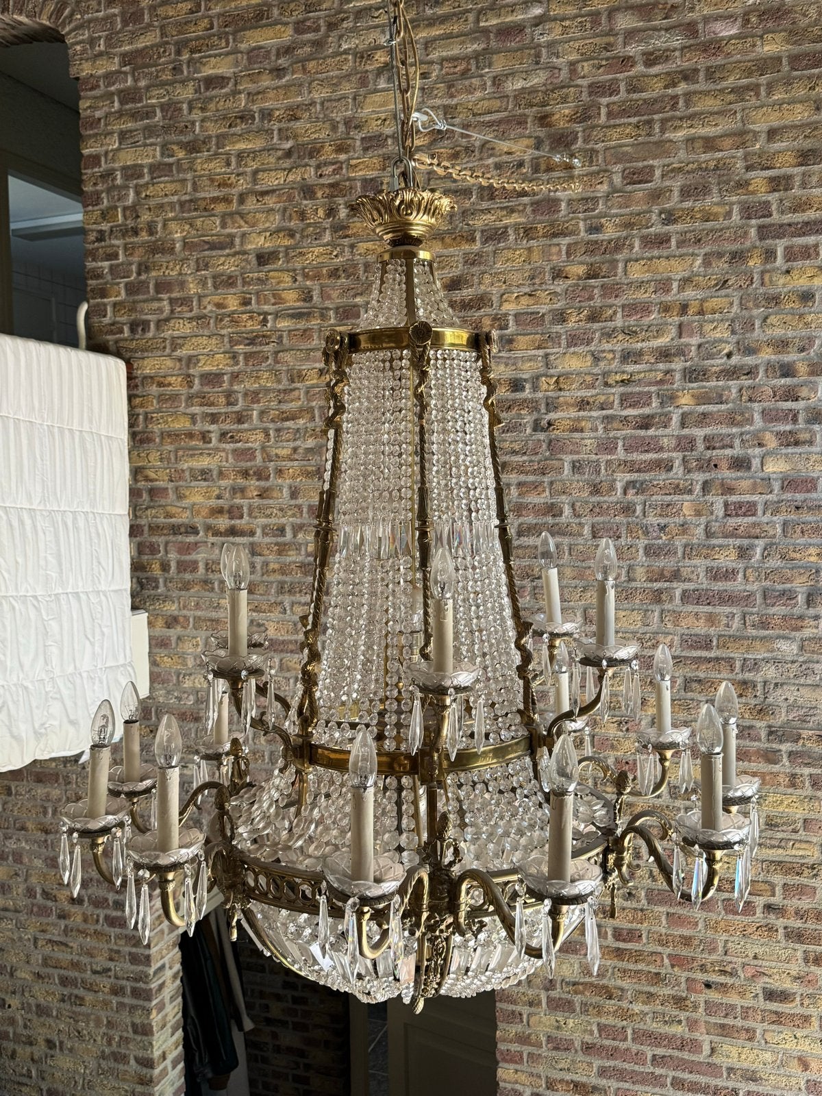 Originele Antieke Franse Empire Kroonluchter (ca. 1800-1820), Ophalen