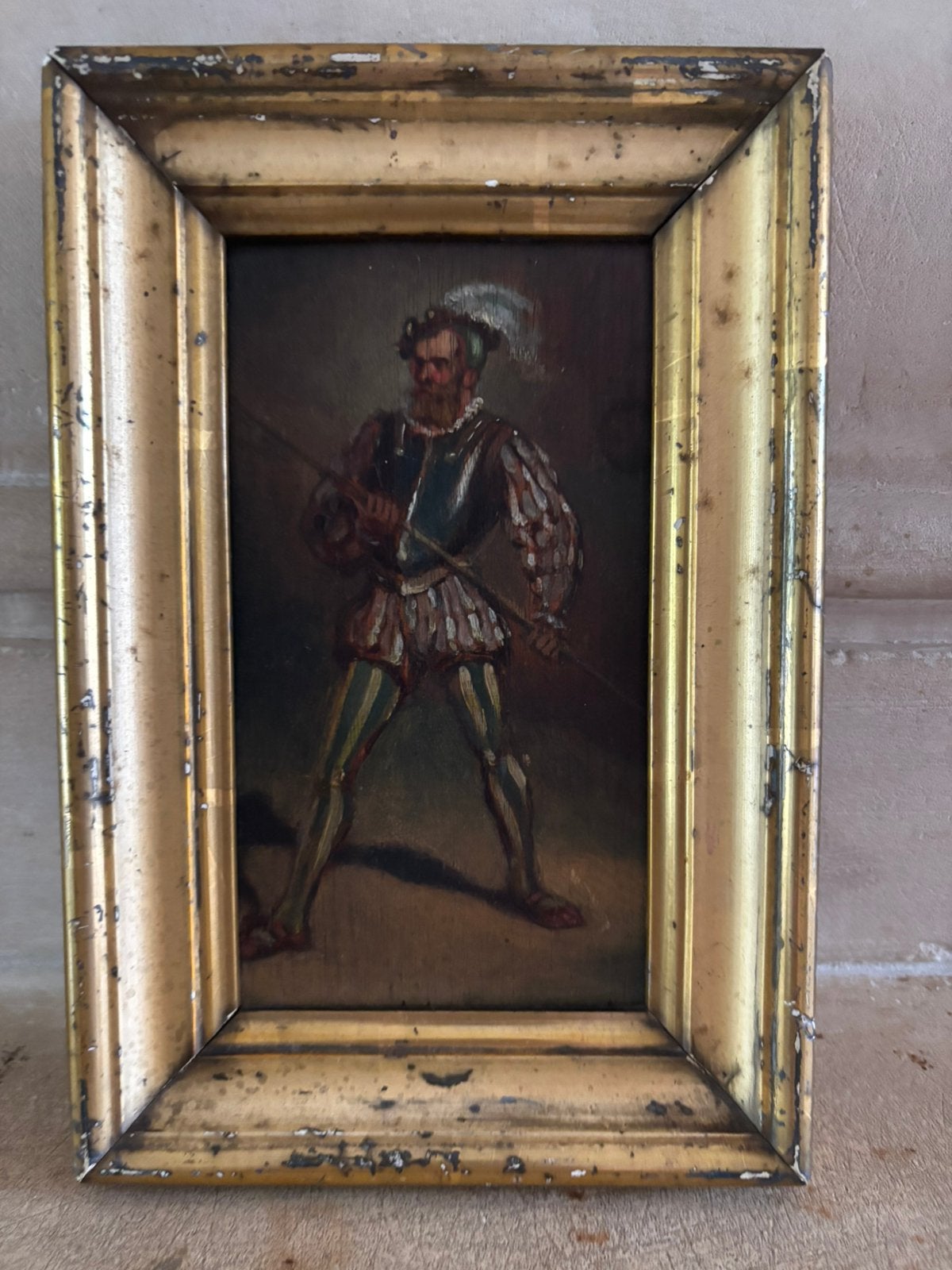 Frans schilderij carlotte antiek en brocante, Antiek en Kunst, Ophalen of Verzenden, Portret of Personen, Paneel
