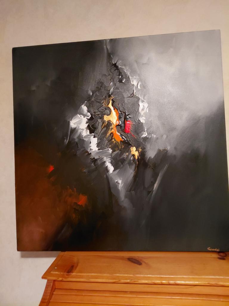 Modern handgeschilderd schilderij - Abstracte expressie, Ophalen of Verzenden