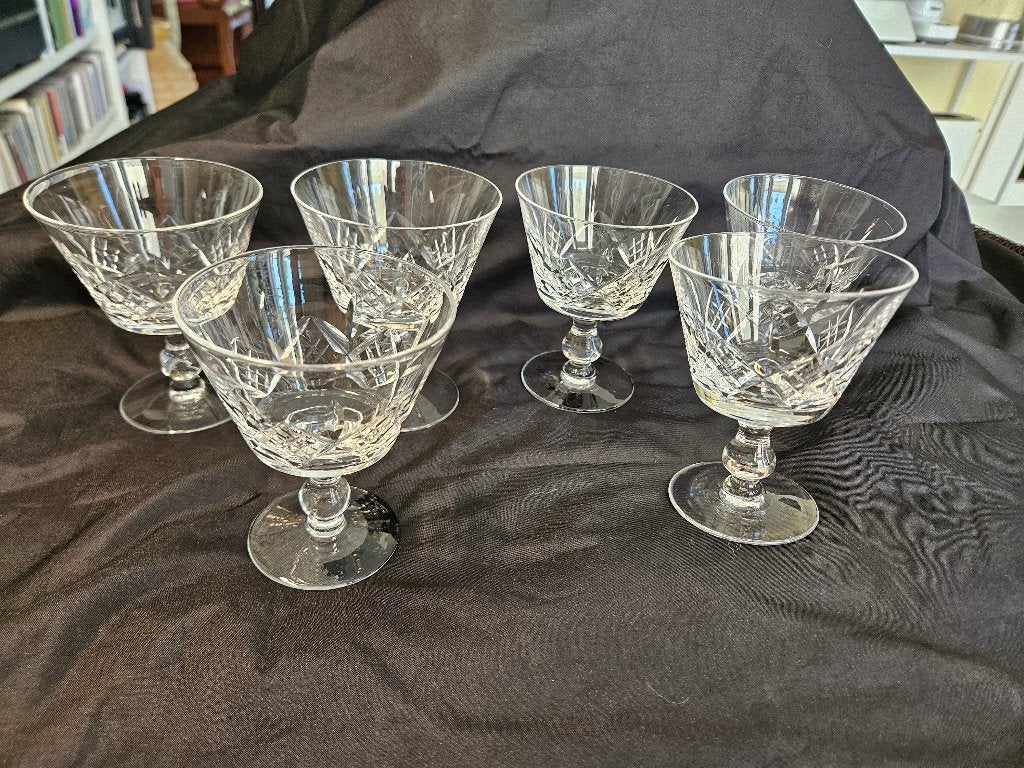 6 kristallen Stuart Glengarry low sherbet-glazen, Antiek en Kunst, Ophalen of Verzenden