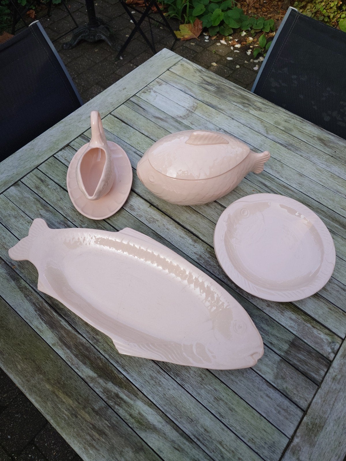 Vintage Boch Freres Visservies - 15 Delig, Ophalen of Verzenden
