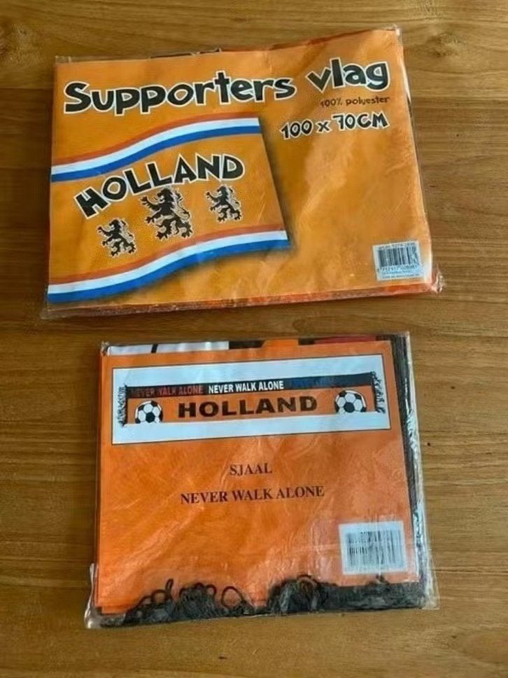 Holland supporters vlag en sjaal : never walk alone, Maat M, Ophalen of Verzenden, Nieuw, Overige typen