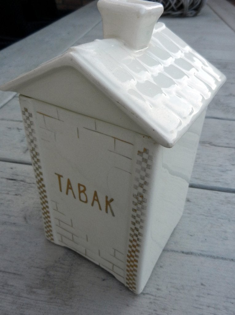 Antiek tabakspot vierkant model huisje, Ophalen of Verzenden