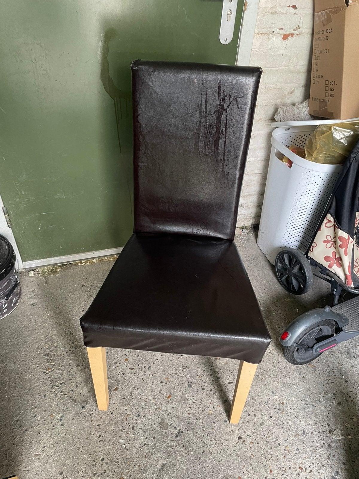 4 eetstoelen, Huis en Inrichting, Ophalen, Gebruikt, Zwart, Leer