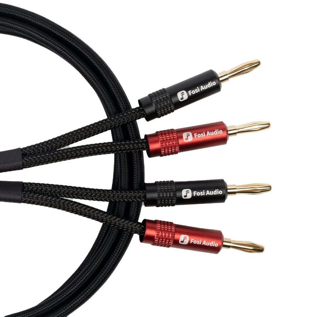 Fosi Audio luidsprekerkabel set 1,8 m vergulde banaanstekker, Ophalen of Verzenden, Nieuw, Minder dan 2 meter, Luidsprekerkabel