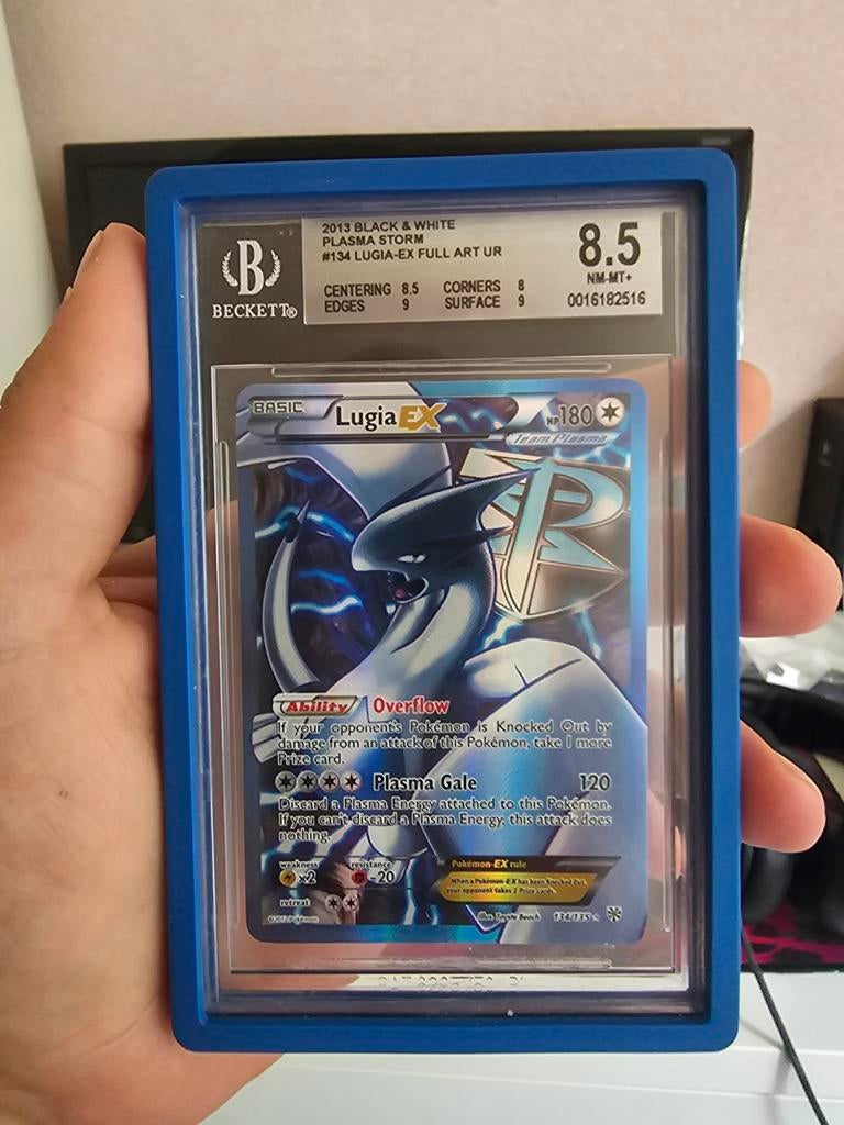 Lugia EX Full Art UR 2013 Plasma Storm BGS 8.5 Pokémon, Ophalen of Verzenden, Zo goed als nieuw, Losse kaart